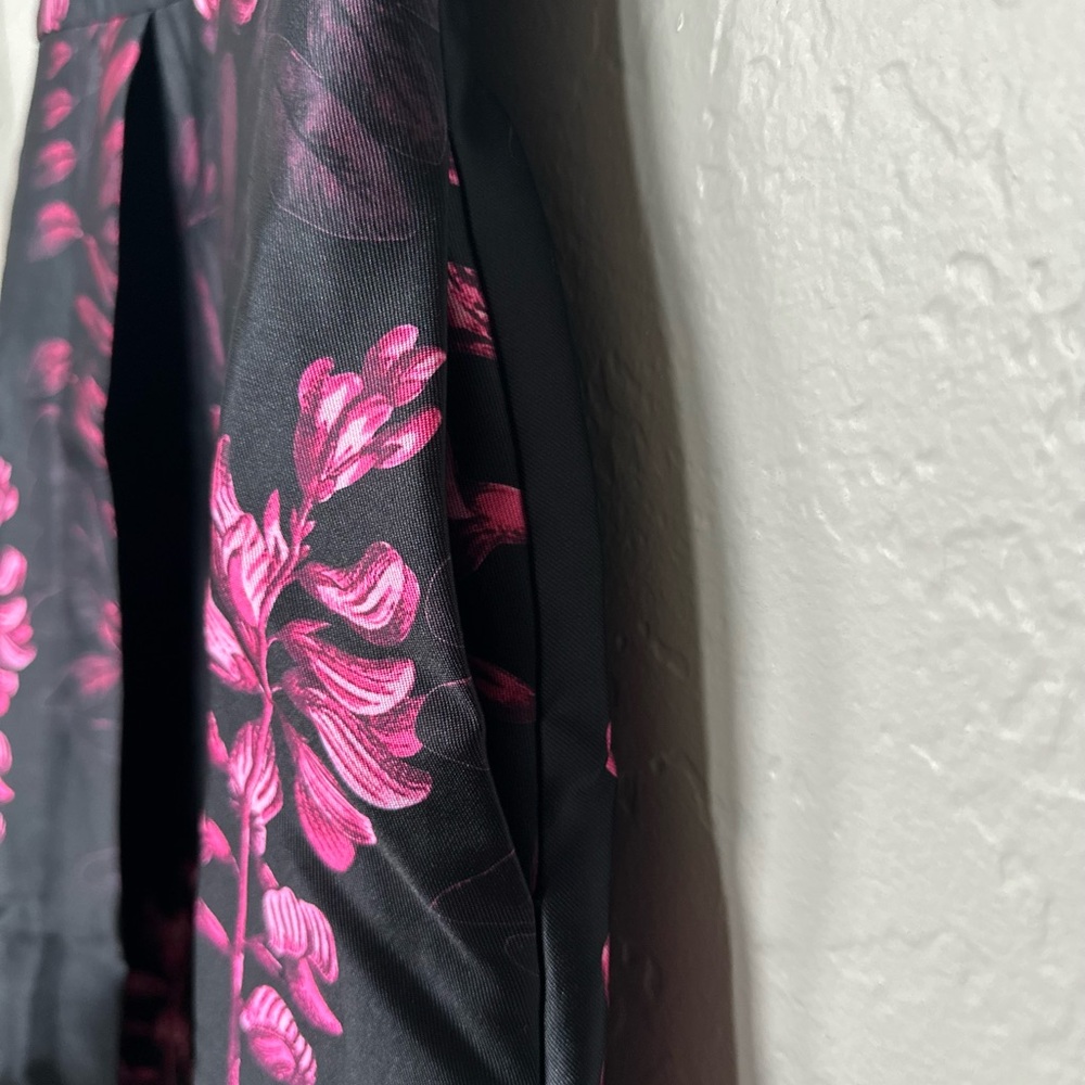 Ted Baker Jebby Splendor Jacquard Dress Black Fuschia Floral - Picture 8 of 13